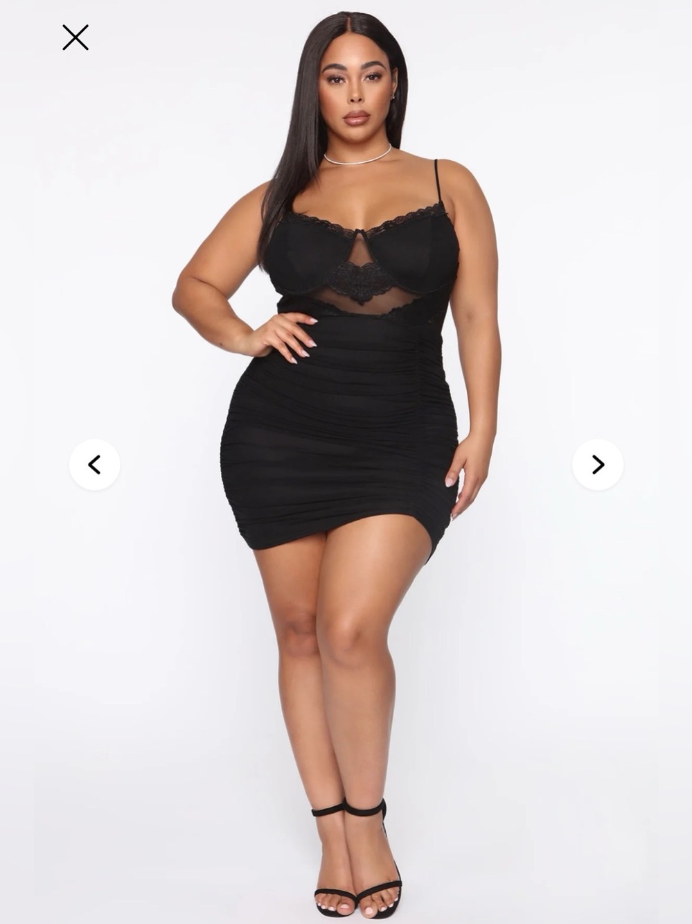 Fashion Nova Personal Spotlight Ruched Mesh Mini Dress 2X